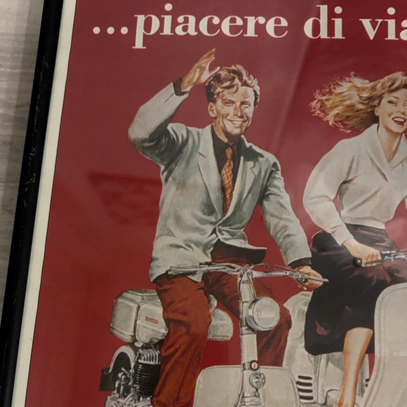 Lambretta Vintage Art Print with Black Frame - Picture 2 of 5